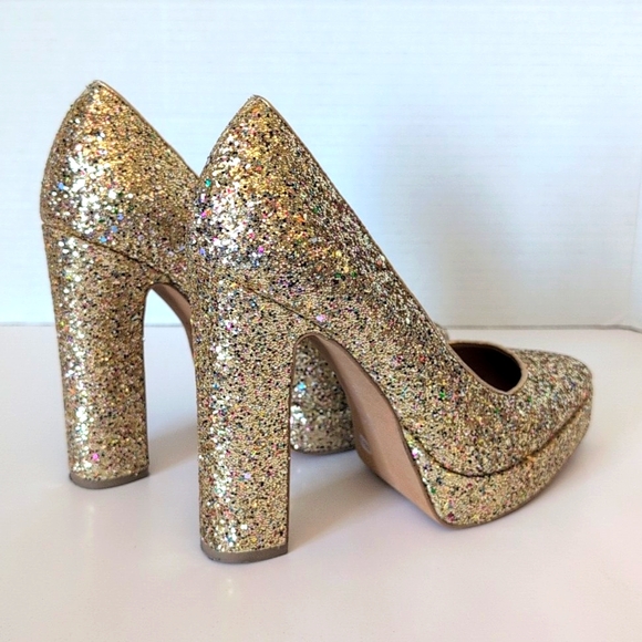 JESSICA SIMPSON Glynis-P Block Heel Sequin Pumps - Picture 1 of 10